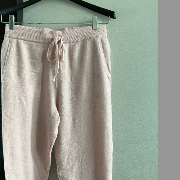 White + Warren 100% cashmere powder pink joggers - Picture 1 of 10
